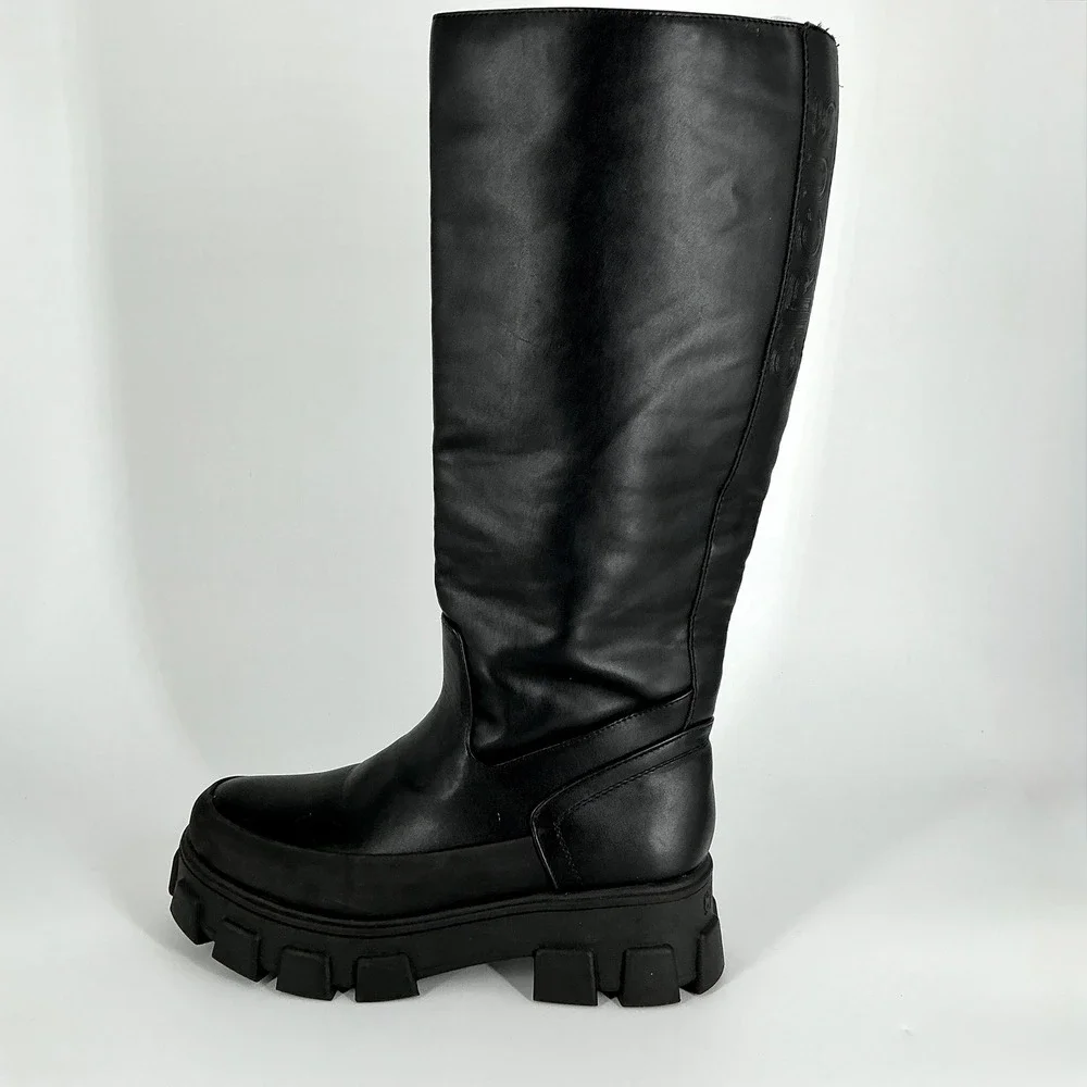 Circus NY Sam Edelman Size 9.5 Black Knee High Lug Sole Platform Boots Dollie
